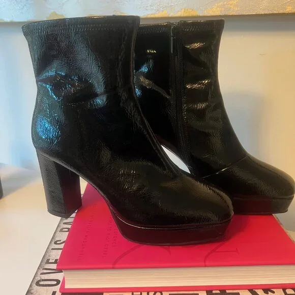 Impo Ovaida Platform Booties Black Size 8 1/2 m - Picture 5 of 8